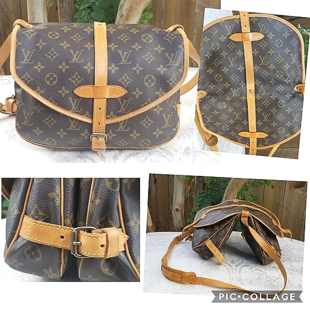 Auth LOUIS VUITTON saddle messenger crossbody bag